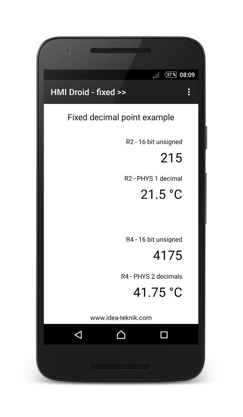 HMI Droid - fixed decimal point