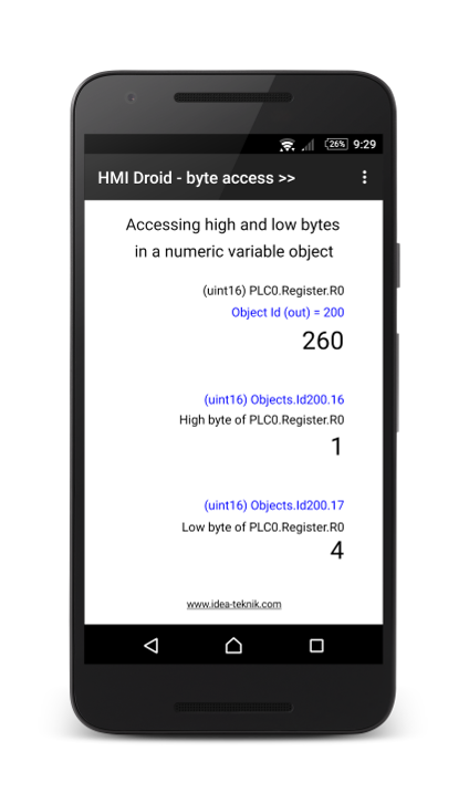 HMI Droid - byte access