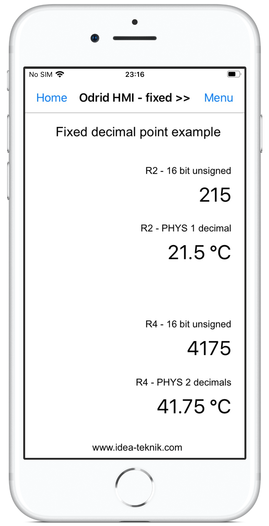 HMI Droid for iOS - fixed decinal point