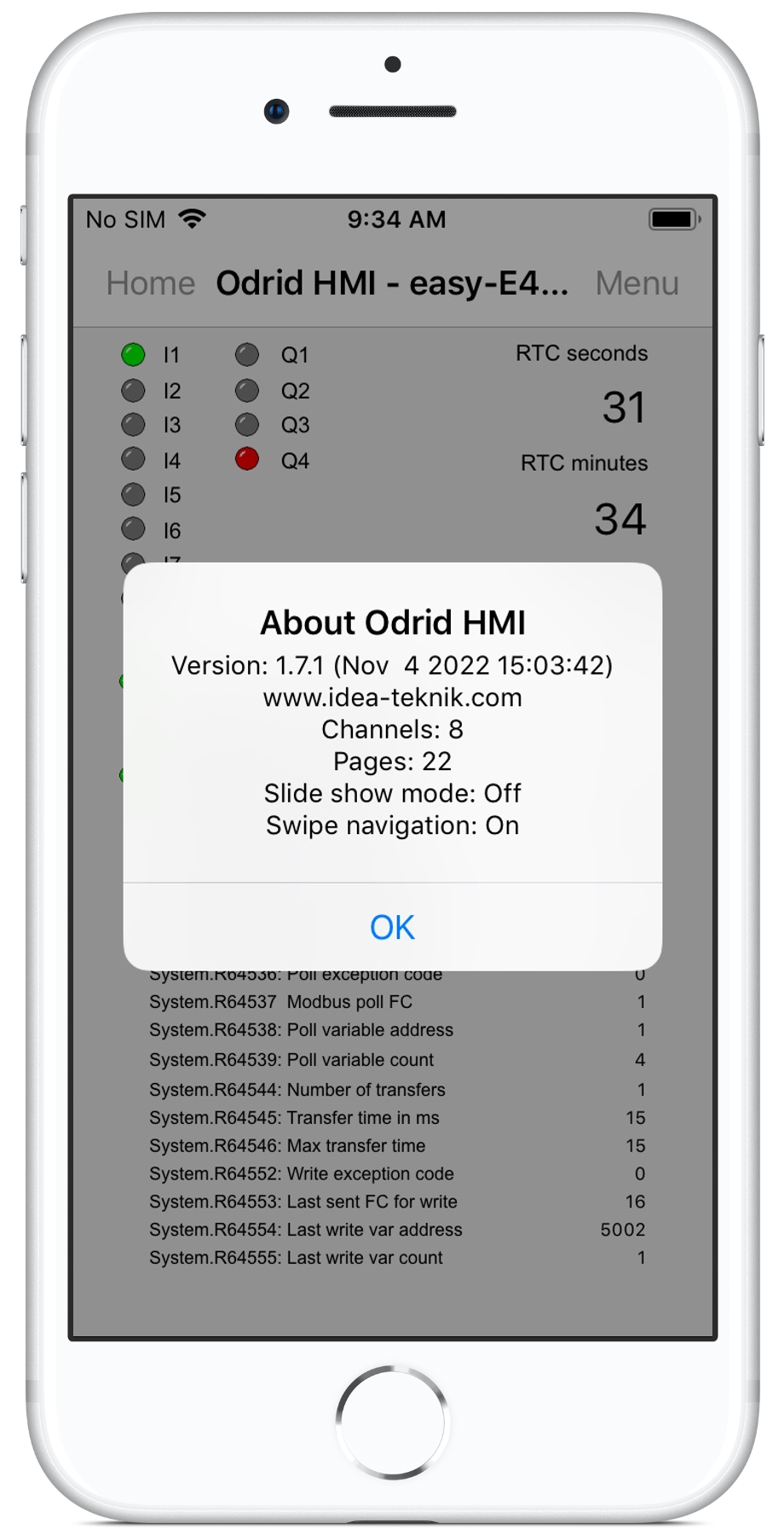 Odrid HMI 1.7.1 - About
