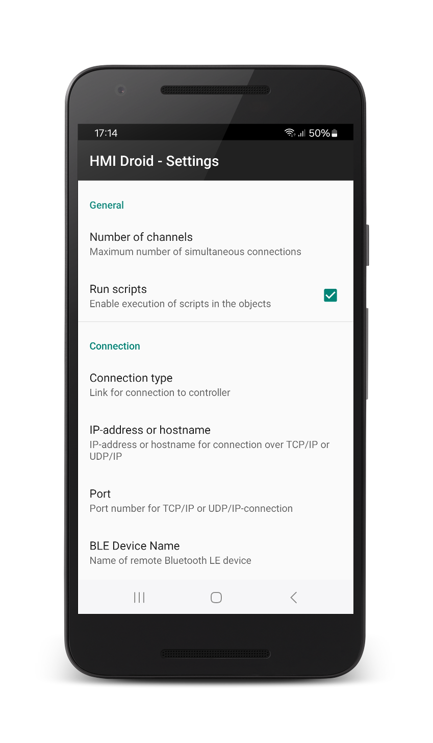 HMI Droid - General settings